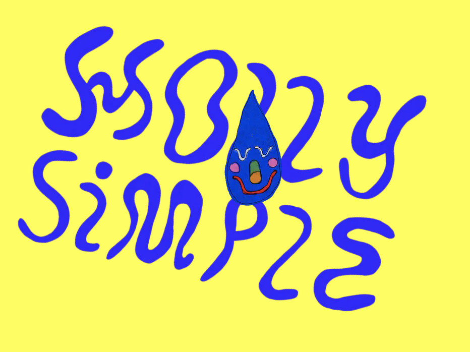 blue logo on yellow background